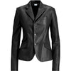3 Buttons Blazar Double Pocket Gray, Red, Black, Tan Women Leather Coat / Casual, Formal, Regular, Street Wear Womens Jacket & Overcoat