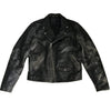90s Distressed Black Biker Leather Jacket Motorcycle Rider Streetwear Coat