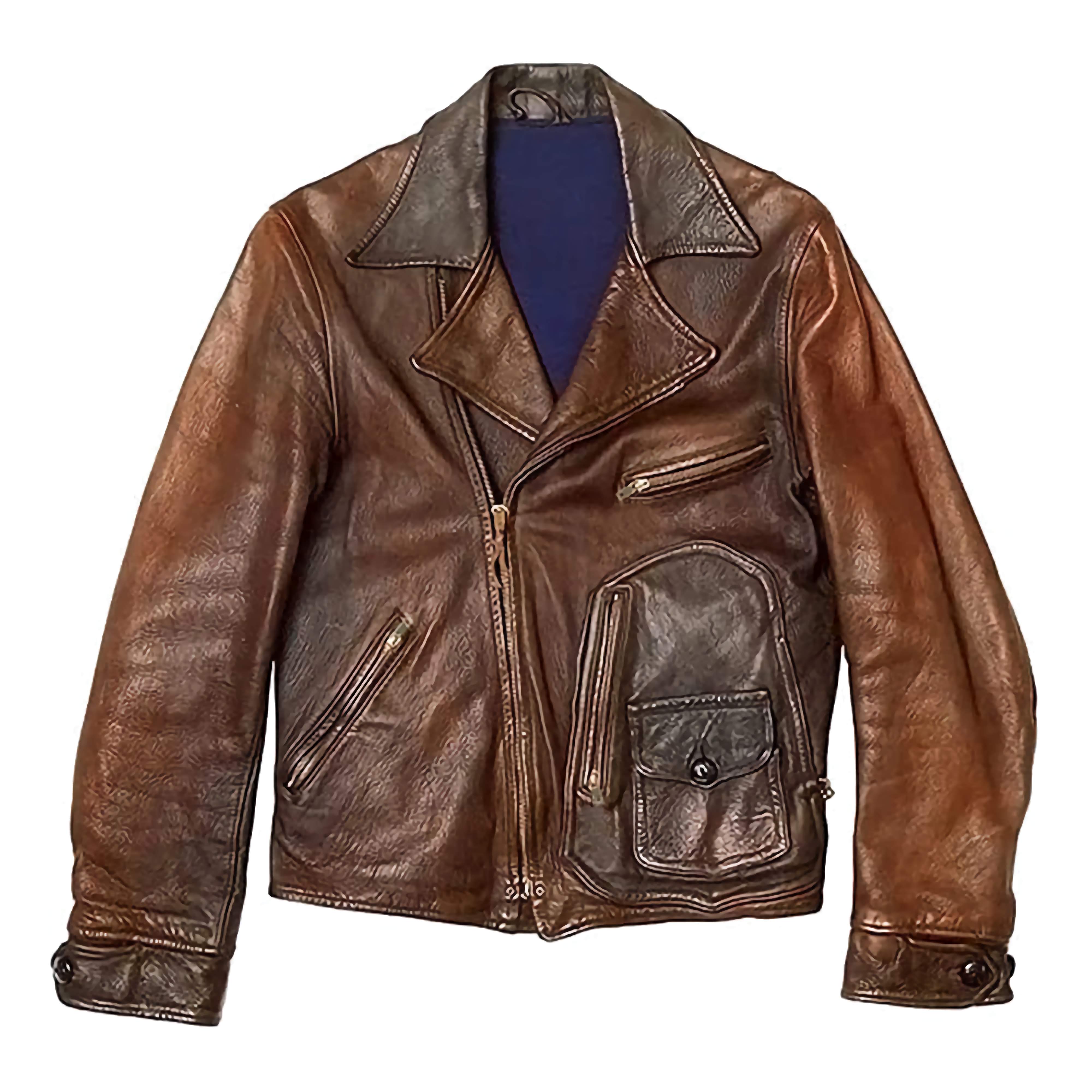 1920s vintage style brown leather jacket