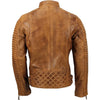 Load image into Gallery viewer, Mens Cafe Racer Motorcycle Jacket Wax Tan &amp; Black Biker Coat