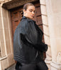 Oversized Biker Leather Jacket Womens Black Motorcycle Outfit