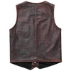 Western Cowboy Distressed Brown Vintage Leather Vest For Mens