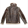 100 mission b3 bomber fur winter coat distressed brown vintage military jacket mens