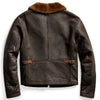 Load image into Gallery viewer, Double Pocket Brown Fur Military Bomber Mens Winter Leather Jacket