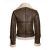 B3 Bomber Military Jacket Fur Shearling Brown Real Leather Winter Coat Womens
