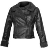 Load image into Gallery viewer, Lustigear High Neck Collar Folded Cuff Black Fur Winter Leather Jacket Womens