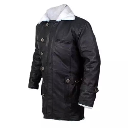 Wax Brown & Black Coat Winter Fur Streetwear Long Jacket Mens