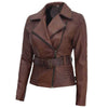 Load image into Gallery viewer, Brown-Leather-Jacket-For-Womens