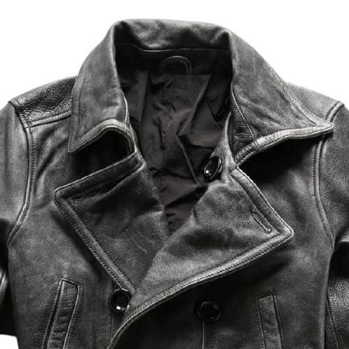 Double Breasted Leather Winter Jacket