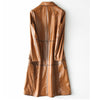 Viktorianischer Stil Trench Overcoat Wax Tan Streetwear Lange Jacke Damen 