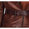 Load image into Gallery viewer, Vintage Wax Brown Real Leather Womens Biker Jacket