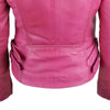 Womens Motorcycle Slim Fit Hot Pink Leather Jacket Blazer Coat
