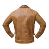 Vintage Style Dark Collar Wax Tan Real Leather Jacket Mens.