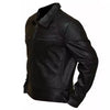 Turbo Biker Black Real Leather Jacket Mens