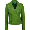 Load image into Gallery viewer, Slim Fit Cropped Moto Biker Leather Jacket Wax Green Women