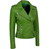Load image into Gallery viewer, Slim Fit Cropped Moto Biker Leather Jacket Wax Green Women