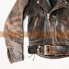 Load image into Gallery viewer, Detachable Fur Collar 60s Military Vintage Bomber Distressed Brown Mens Leather Jacket