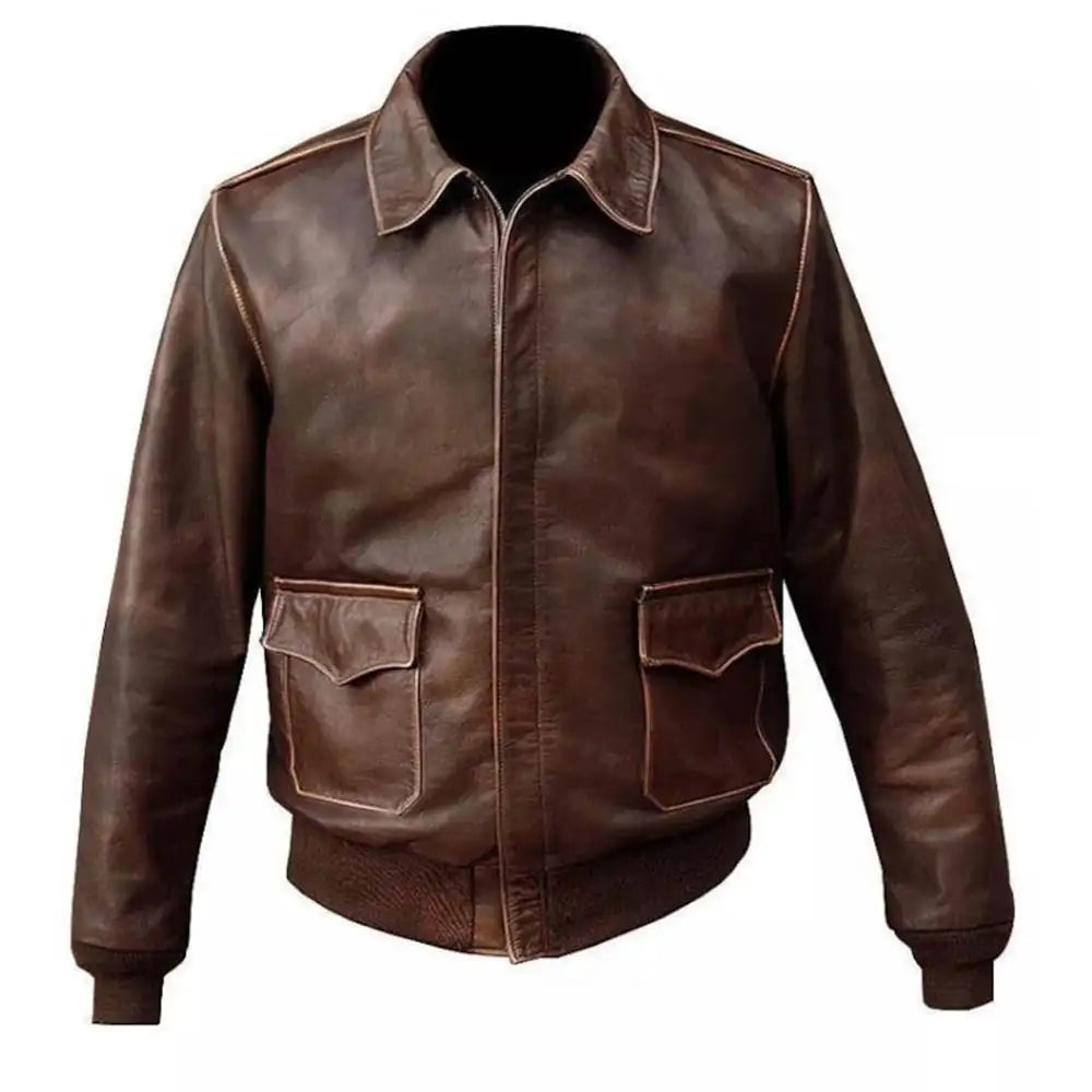 Mens-A2-Classic-Aviator-Distressed-Bomber-Leather-Jacket