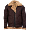 RAF B3 Military Pilot Brown Bomber Fur Leather Jacket Mens Winter Outwear Coat