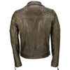Diamond Quilted Vintage Wax Distressed Brown Leather Jacket Mens Biker Coat