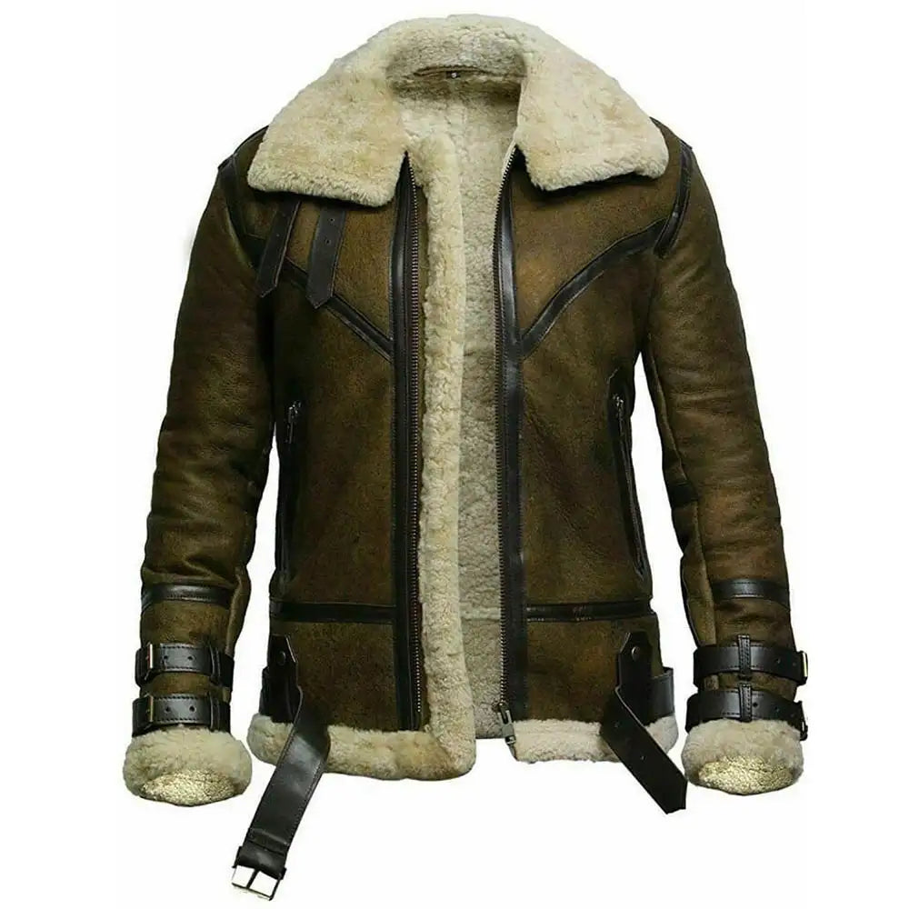 Olive-Brown-B3-Bomber-Womens-Fur-Shearling-Jacket