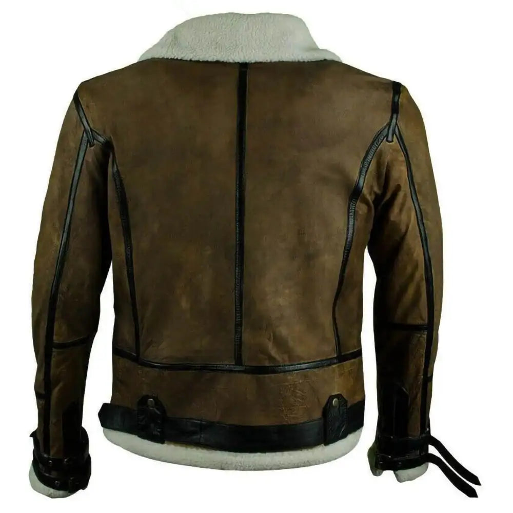 Olive Brown B3 Bomber Womens Shearling Jacket