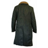 Black Long Cotton Coat with Artificial Fur Collar Jacket Mens