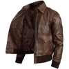 A2 Vintage Distressed Brown Military Leather Jacket Mens