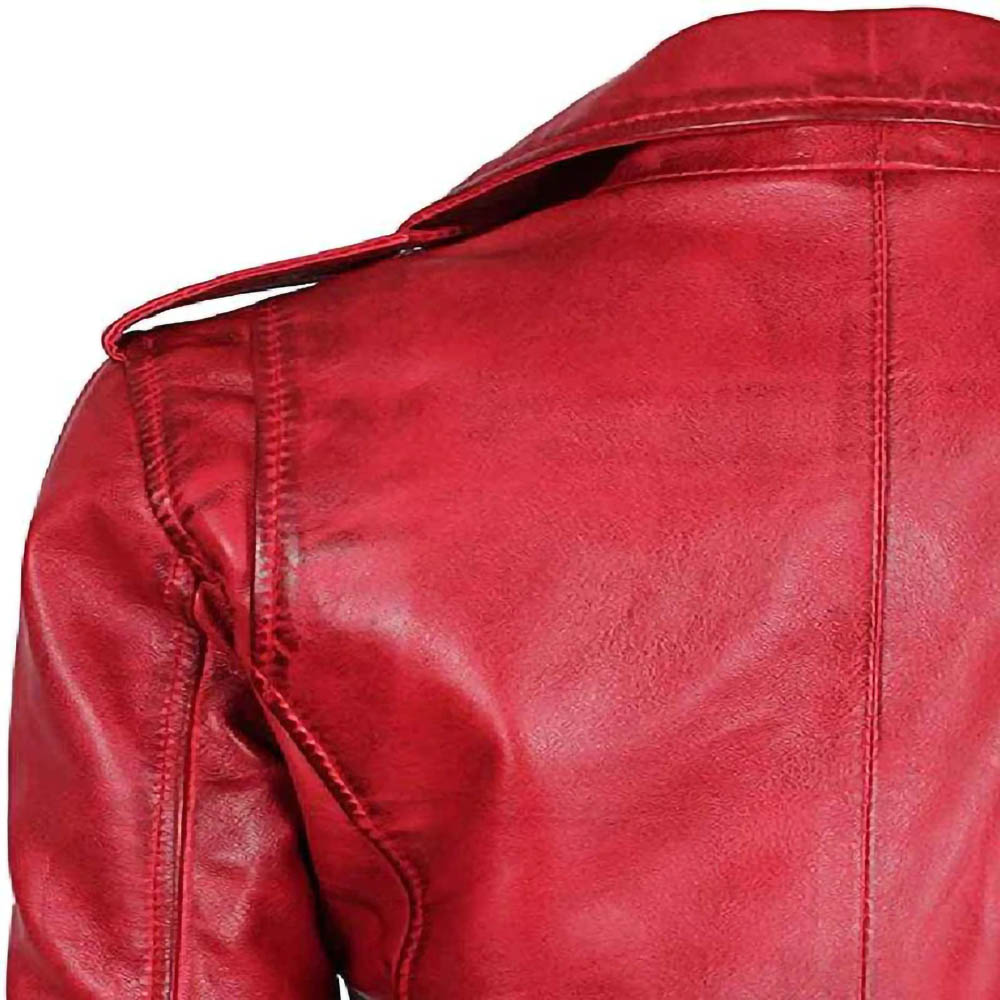 Margaret Red Ladies Leather Jacket