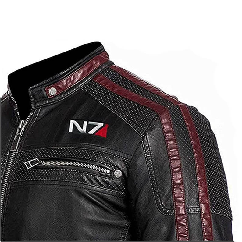 Mens N7 Mass Effect 3 Biker Leather Jacket