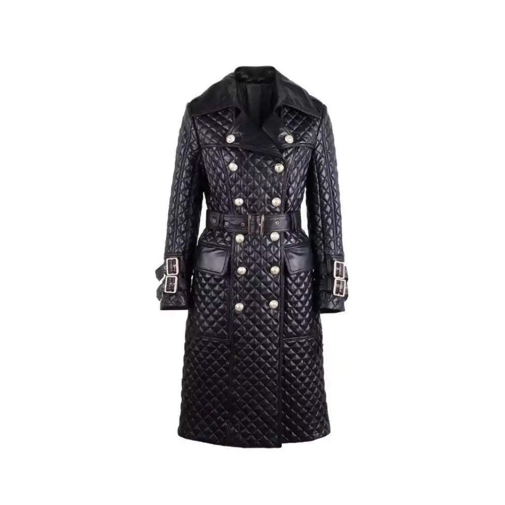 Military-Double-Breasted-Black-Womens-Trench-Coat
