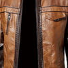 Load image into Gallery viewer, Cafe Racer Vintage Wax Tan, Dark Brown Contrast Mens Biker Leather Jacket Street Wear Coat