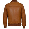 Shane Wax Brown Biker Leather Bomber Winter Jacket Mens