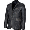 80s vintage leather blazer mens coat distressed black classic bronze italian style leather jacket
