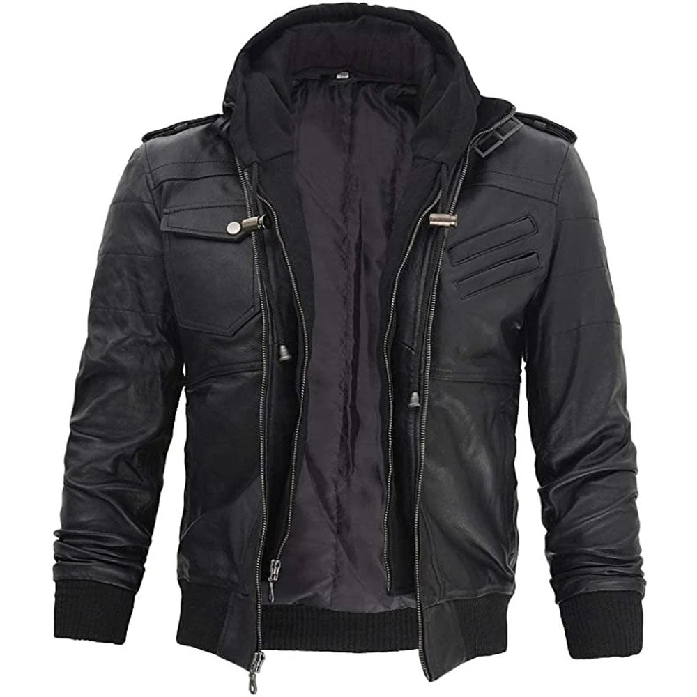 Black-Hooded-Mens-Leather-Jacket